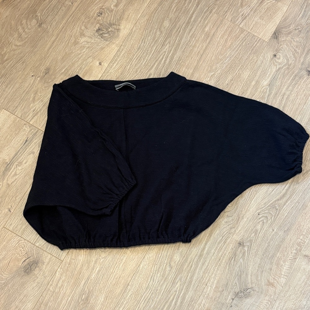Anthropologie Black Short Sleeve Top